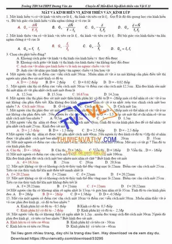 Bài Tập Mắt 11 Khi Không Đeo Kính