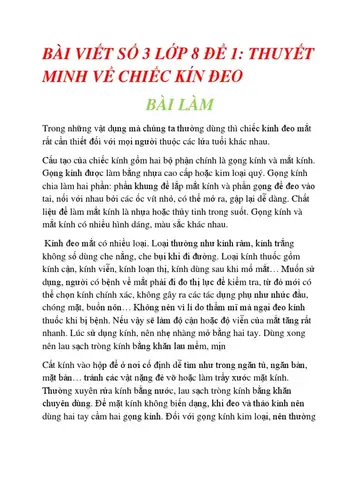Bài Viết Thuyết Minh Về Kính Đeo Mắt