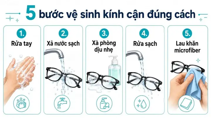 Cách Vệ Sinh Lau Kính Mắt Cận Thị
