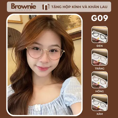 Gọng Kính Cận Mắt Mèo Tròn