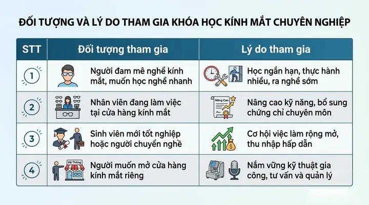 Học Kỹ Thuật Viên Mắt Kính