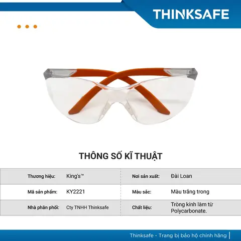 Kính Bảo Hộ King's Ky2221 Mắt Trắng Kính Bảo Hộ King's Ky2221 Mắt Trắng