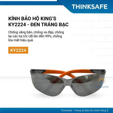 Kính Bảo Hộ King's Ky2224 Mắt Đen Tráng Bạc Kính Bảo Hộ King's Ky2224 Mắt Đen Tráng Bạc