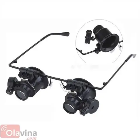 Kính Lúp 2 Mắt 20x Có Đèn Led